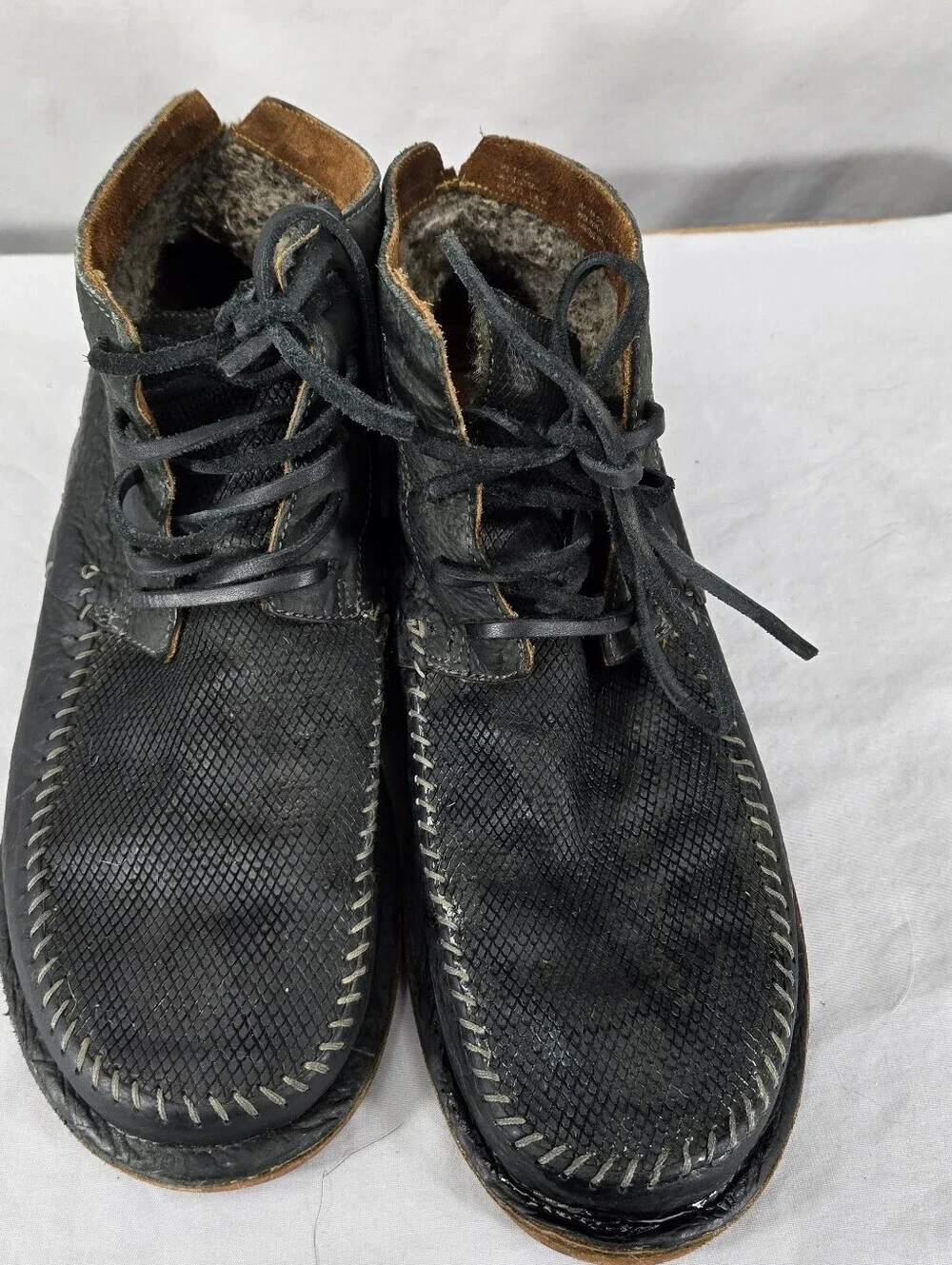 OLUKAI Kamuela Black Leather Ankle Chukka Boots Shoes Men's Size 13 W